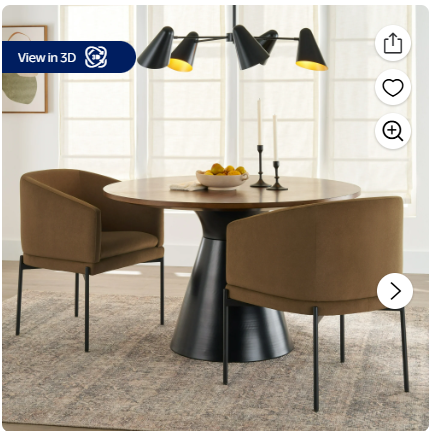 Better Home and Garden Wyatt velvet Dining Chair 2pk, Vesper Tobacco