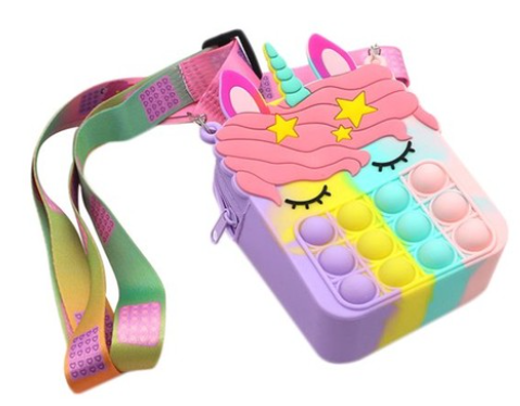 Unicorn Pop-it Bubble Fidget Crossbody Bag for Kids