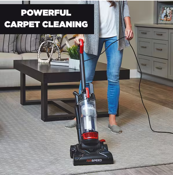 Air Speed Bagless Corded Washable Filter Multi-Surface Upright Vacuum in Red