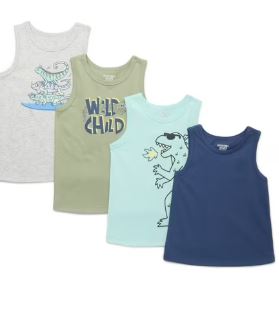 Garanimals Toddler Boy Dotcom Exclusive Tanks Multipack, 4-Pack, Sizes 18M-5T