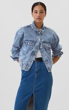 Women’s GAP Denim Bomber Jacket Shipped!