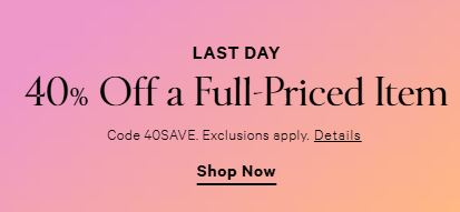 Victoria’s Secret 40% off a Full Priced Item!