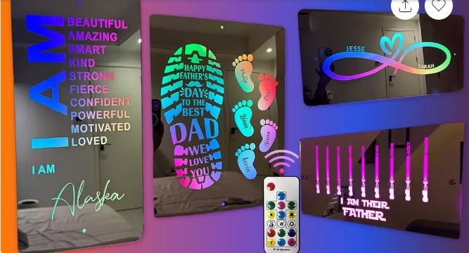 Custom LED Name Mirror