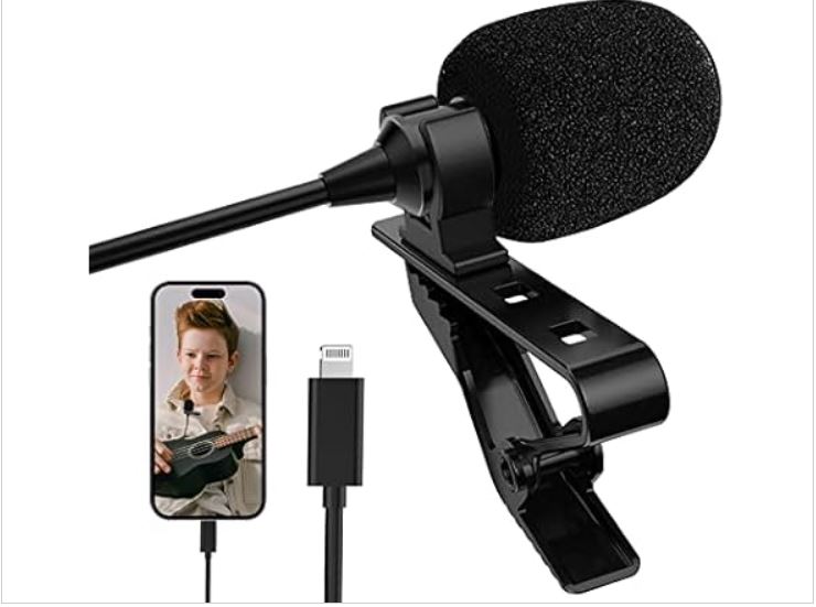 (NEW) Professional Lavalier Condenser Microphone for iPhone (Lightning Connector)