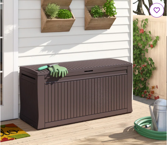Keter Comfy 71 Gallon Durable Resin Outdoor Storage and Organization Deck Box Ideal For Garden Patio Furniture and Supplies