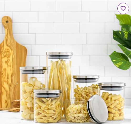 Cheer Collection Food Storage – Set of 6 Containers and 6 Lids (Set of 6)