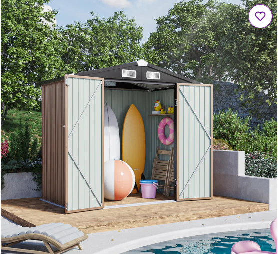 6 ft. W x 4 ft. D Metal Storage Shed