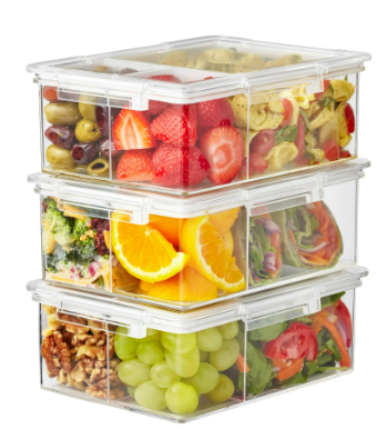 The Home Edit Bento Box Clear Food Storage Container, Set of 3