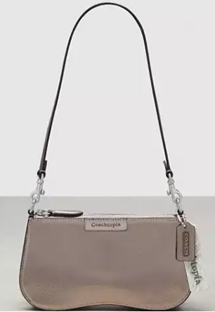 coachoutlet Coach Small Wavy Shoulder Bag In Metallic Coachtopia