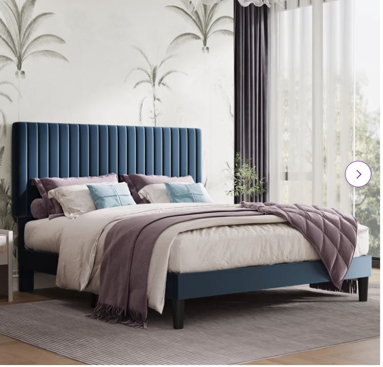 Dunphy Upholstered Platform Bed with Adjustable Headboard