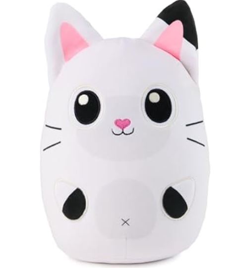Gabby’s Dollhouse Official Pandy Paws Squishy Plush Toy Cat Stuffed Animal, Squishy Toy, White, 8”