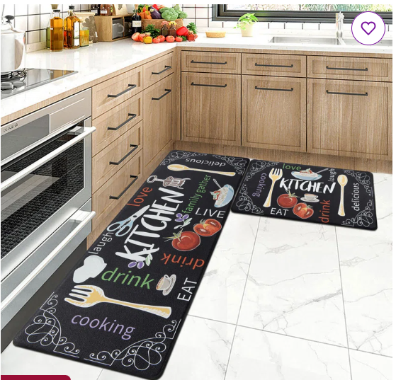 Anti-Fatigue Non-Skid Waterproof Kitchen Mat (Set of 2)