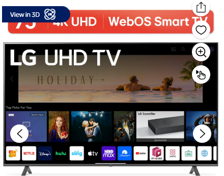 LG 75″ Class 4K UHD 2160P webOS Smart TV – 75UQ7070ZUD