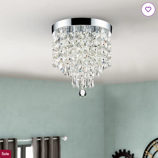 Cheyan 3-Light Crystal Chandelier Flush Mount Ceiling Light