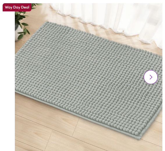 Azriah Luxury Chenille Super Soft Absorbent Microfiber Rectangle Non-Slip Bath Rug