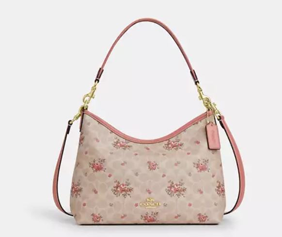 Laurel Shoulder Bag In Signature Canvas With Floral Print