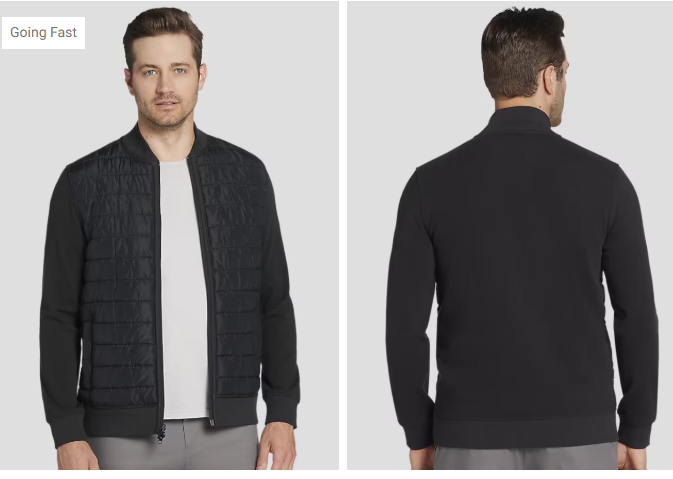 Slim Fit Lightweight Mixed Media Bomber Jacket