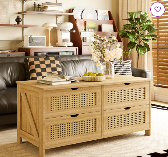 SONGMICS Jewelry Box Glass Lid 3-Layer Organizer 2 Drawers