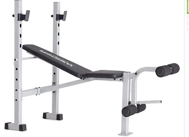 Weider Platinum Standard Weight Bench with Fixed Uprights and Integrated Leg Developer