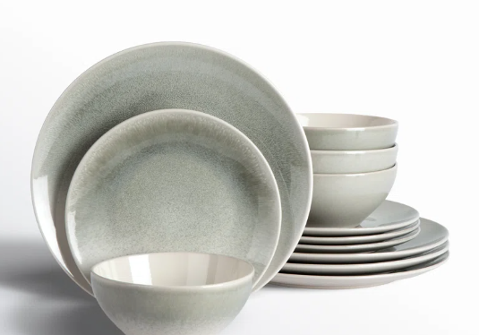 Ellwood 12 Piece Dinnerware Set, Dish Set for 4