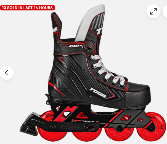 Tour 76mm Kids Boys Girls Adjustable Beginner Inline and Roller Hockey Skates