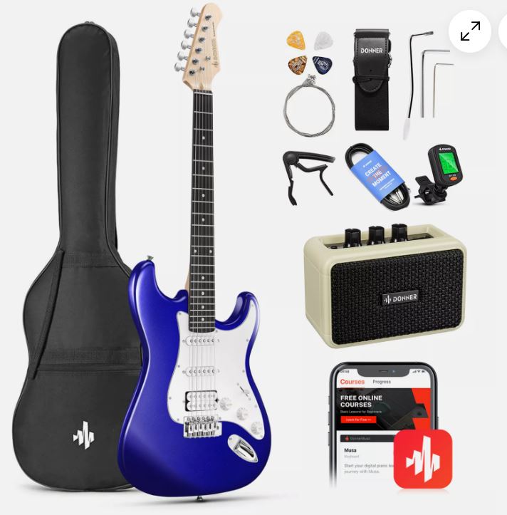 Donner DST-100 Electric Guitar Amplifier Beginner Set Solid Body HSS Pickup