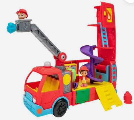 CoComelon Transforming Fire Truck Fire Dalmatian Lights Sounds JJ Nina CoComelon