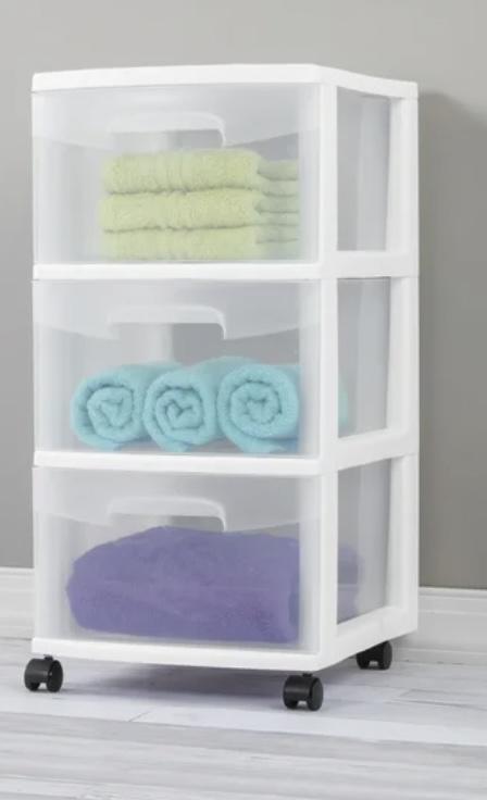 Sterilite 20 Quart Gasket Box—clear, compact, and weather-resistant.