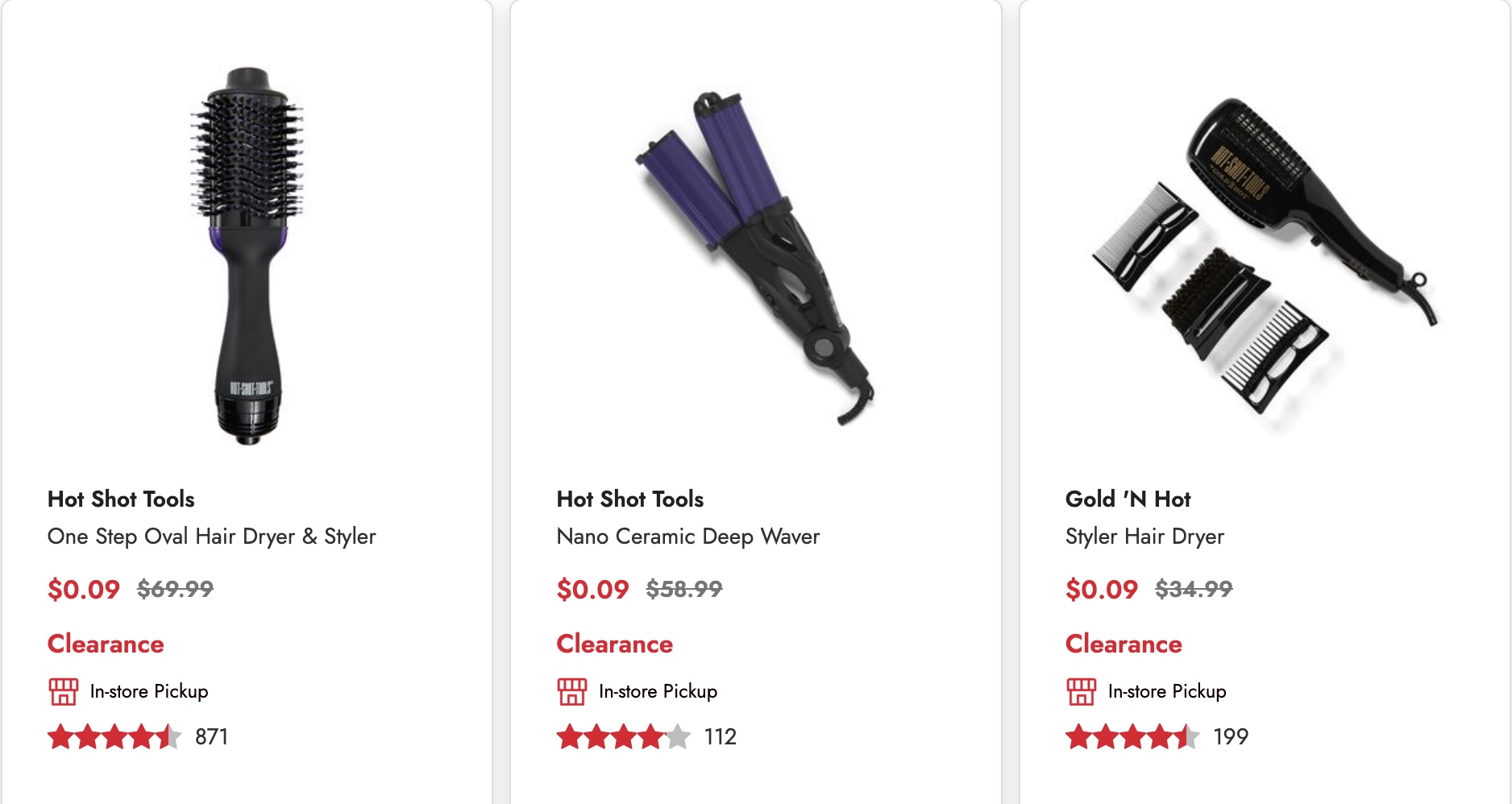 One Step Hot Tools for just $0.09