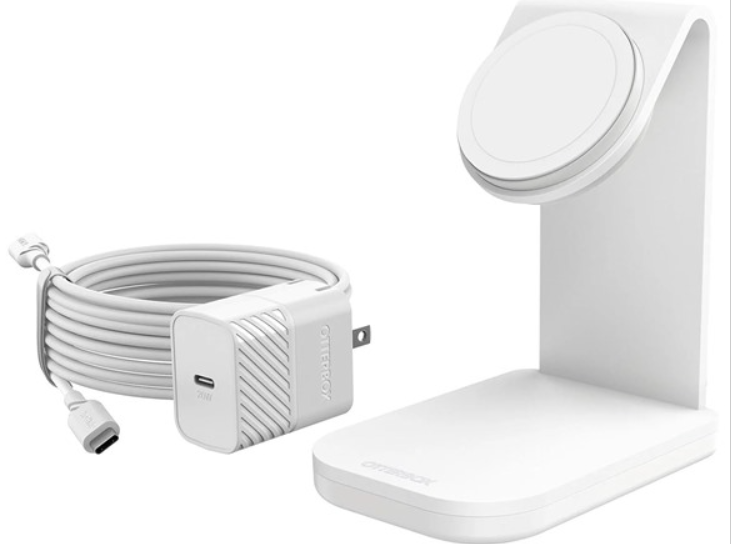 OtterBox 15W MagSafe Wireless Charging Stand, Cable, and Power Adapter Bundle
