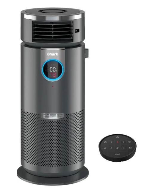 Shark – 3-in-1 Air Purifier, Heater & Fan with NanoSeal HEPA, Cleansense IQ, Odor Lock, for 500 Sq. Ft – Grey