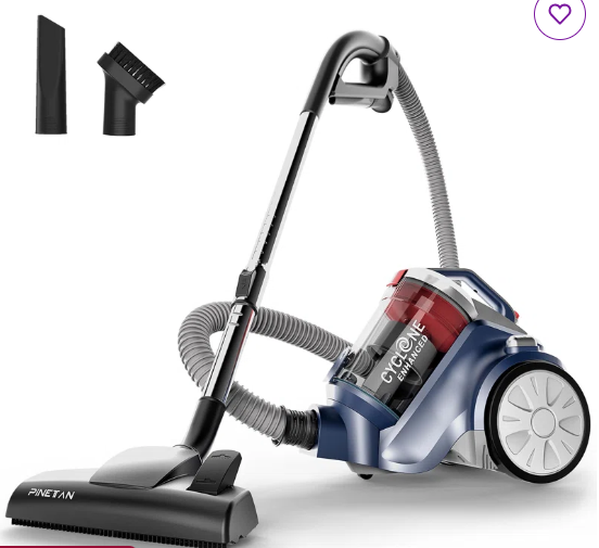 PT-UC162 PINETAN Bagless Cyclone Canister Vacuum Cleaner, with Cyclone Filtration, Lightweight Design & Power