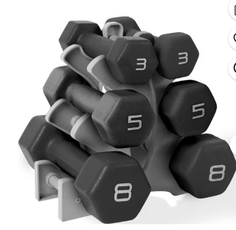 CAP Barbell 32 lb Neoprene Dumbbell Set with Rack, Black