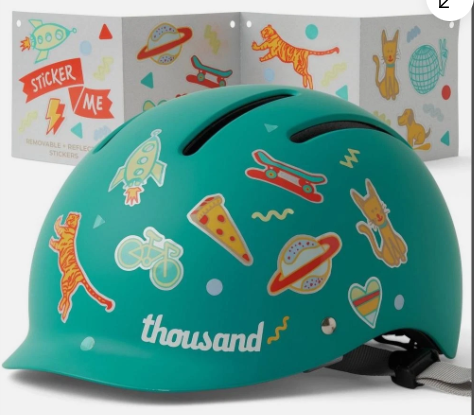 Thousand Cycling Bicycle Bike Helmet Teal Blue Adjustable Fit Ventilated Kids’