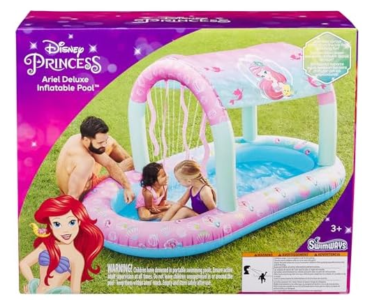 SwimWays Disney Princess Ariel Water Castle Deluxe Inflatable Pool