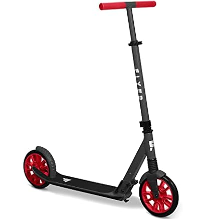 Flyer Kickstart Max, Kick Scooter, Adjustable Handlebars & Foldable, Red Scooter 8+ Years, and up to 220 lbs
