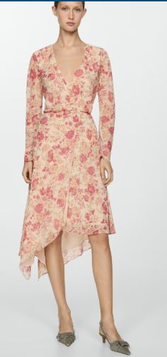 Floral dress with asymmetrical hem