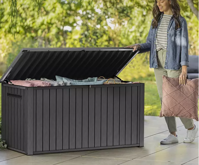 Keter 170 Gal. Resin Deck Box Large Indoor/Outdoor Storage