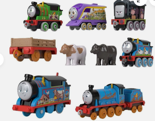 Thomas Friends Farm Engine 9 Pieces Motorized Thomas Cargo Car 5 Die-cast