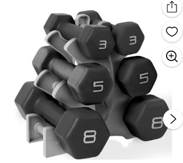 CAP Barbell 32 lb Neoprene Dumbbell Set with Rack, Black