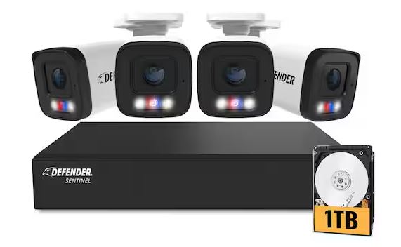 AI Powered Sentinel 4K Ultra HD Wired 8-Channel PoE NVR Security System, 4-Metal Cameras with 1TB HDD