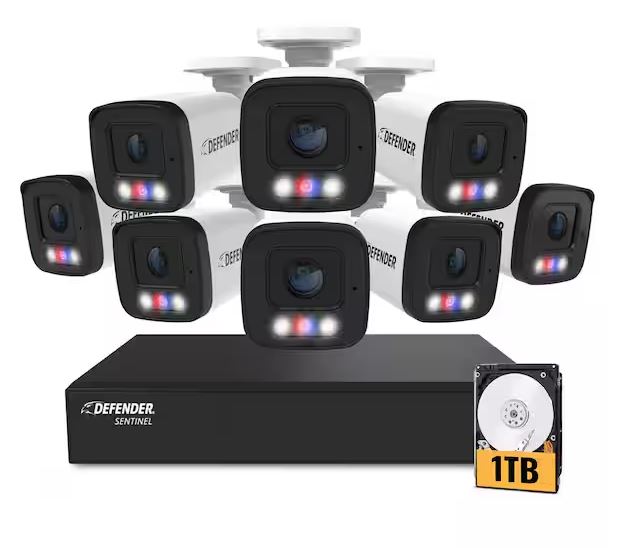 AI Powered Sentinel 4K Ultra HD Wired 8-Channel PoE NVR Security System, 8-Metal Cameras with 1TB HDD