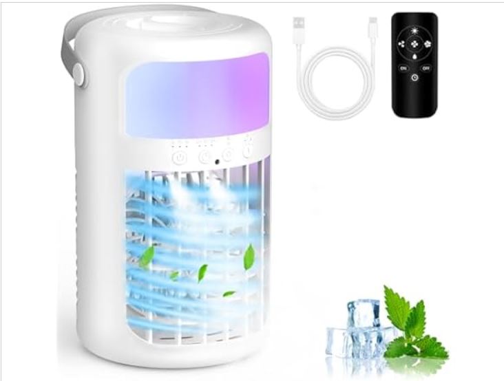2025 Upgraded 4-IN-1 Ultra-Quiet Design Portable AC Unit with 2 Cool Mist & Speeds