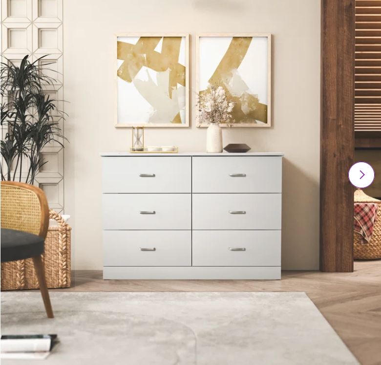 Ojaswi 9 Dresser, Chest of Drawers with Wide 39”, Easy-Pull Fabric & Wood Dressers with Top