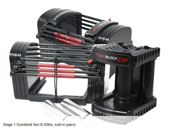 PowerBlock EXP Adjustable Dumbbell Set Stage 1, 2 or 3