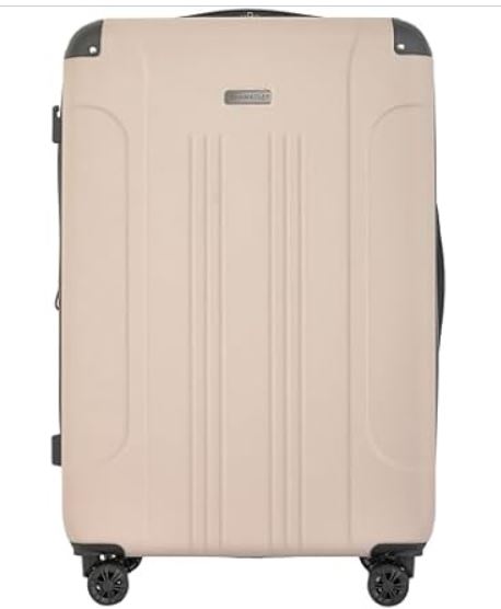 Travelers Club Chicago Plus Hardside Luggage, Mushroom, 20″ Carry-On