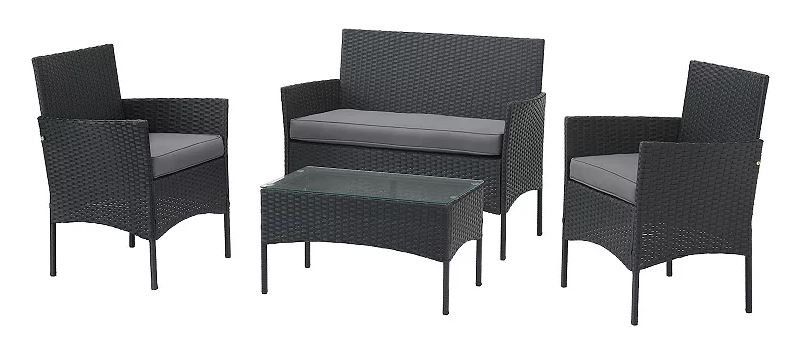 Lavish Home Loveseat, Chair & Coffee Table Patio Furniture 4-pc. Set