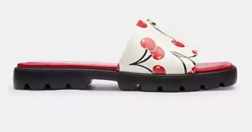 Florence Sandal With Cherry Print