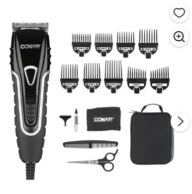 ConairMAN Barbershop Series Professional No-Slip Grip Haircut Kit, 20 Piece