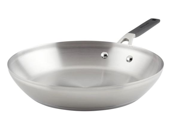 NutriChef Stainless Steel Non-Stick Frying Pan with Lid